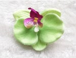Orkide hårclips, grøn-lilla